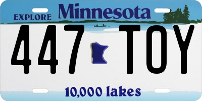 MN license plate 447TOY