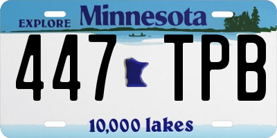 MN license plate 447TPB