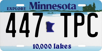 MN license plate 447TPC