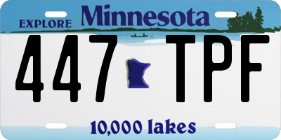MN license plate 447TPF