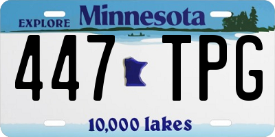 MN license plate 447TPG