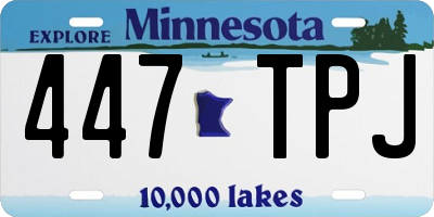 MN license plate 447TPJ