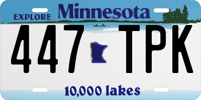 MN license plate 447TPK