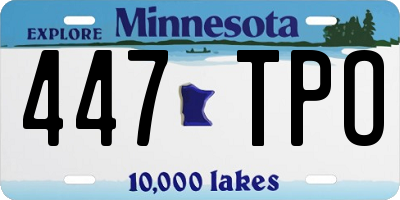 MN license plate 447TPO