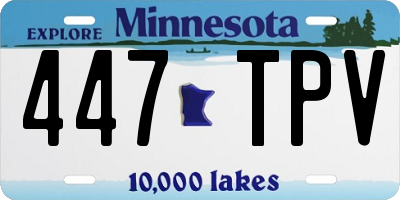 MN license plate 447TPV