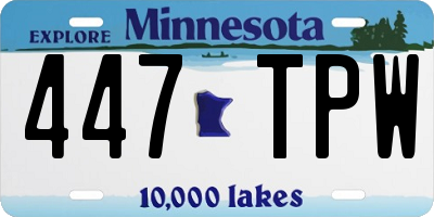 MN license plate 447TPW