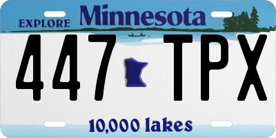 MN license plate 447TPX
