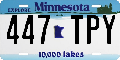 MN license plate 447TPY