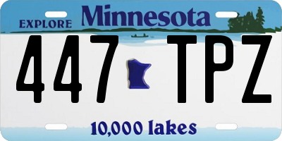 MN license plate 447TPZ