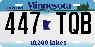 MN license plate 447TQB
