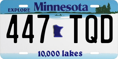MN license plate 447TQD