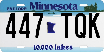 MN license plate 447TQK