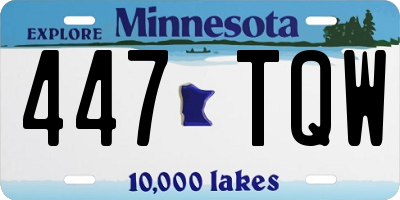 MN license plate 447TQW