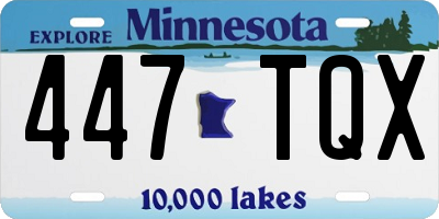 MN license plate 447TQX