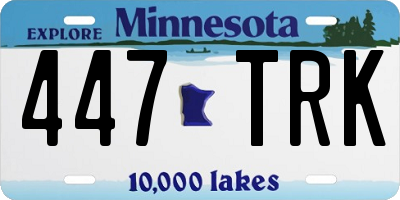 MN license plate 447TRK