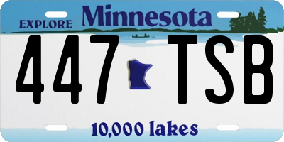 MN license plate 447TSB
