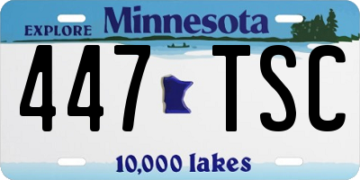 MN license plate 447TSC