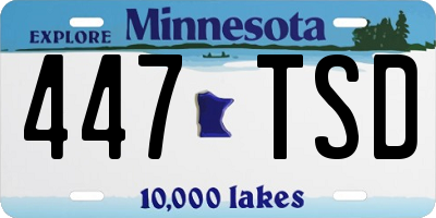 MN license plate 447TSD
