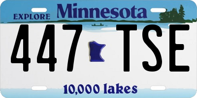 MN license plate 447TSE