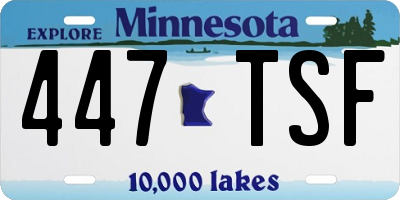 MN license plate 447TSF