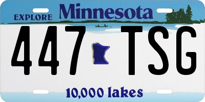 MN license plate 447TSG