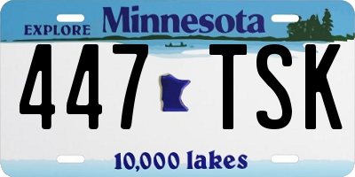 MN license plate 447TSK
