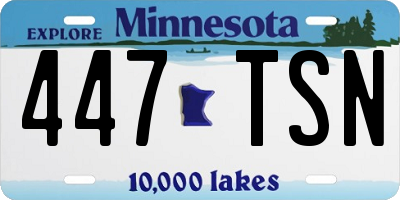 MN license plate 447TSN