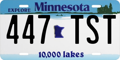 MN license plate 447TST