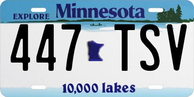 MN license plate 447TSV