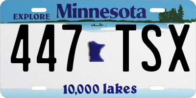 MN license plate 447TSX
