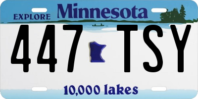 MN license plate 447TSY