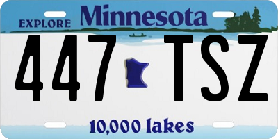 MN license plate 447TSZ