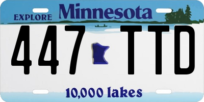 MN license plate 447TTD