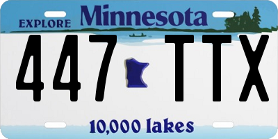 MN license plate 447TTX