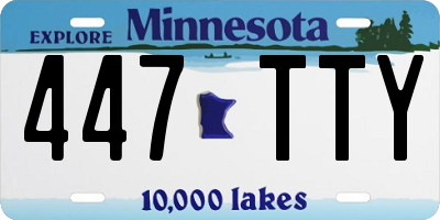 MN license plate 447TTY