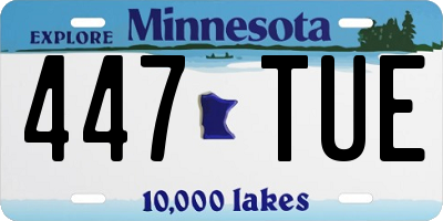 MN license plate 447TUE