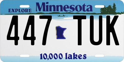 MN license plate 447TUK