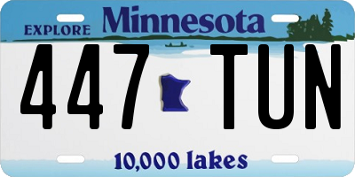 MN license plate 447TUN