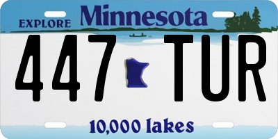 MN license plate 447TUR