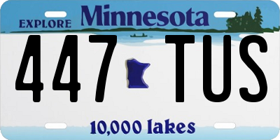 MN license plate 447TUS