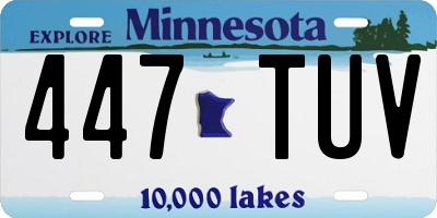 MN license plate 447TUV