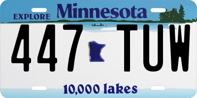 MN license plate 447TUW