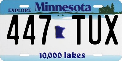 MN license plate 447TUX