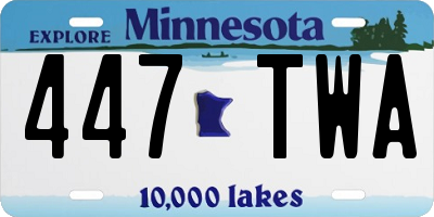 MN license plate 447TWA