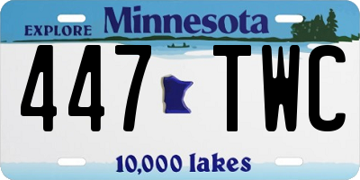 MN license plate 447TWC
