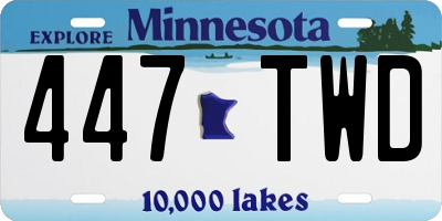 MN license plate 447TWD