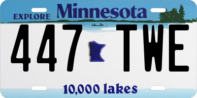 MN license plate 447TWE