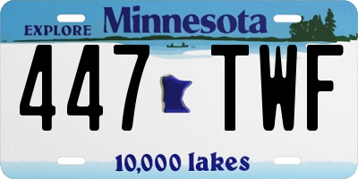 MN license plate 447TWF