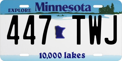 MN license plate 447TWJ