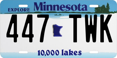 MN license plate 447TWK